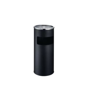 Ashtray Steel Bin Black
